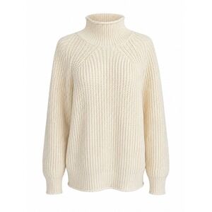 J.Crew Women's 2025 Cream Roll Neck 100% Cotton Sweater Preppy Fisherman Knit XL